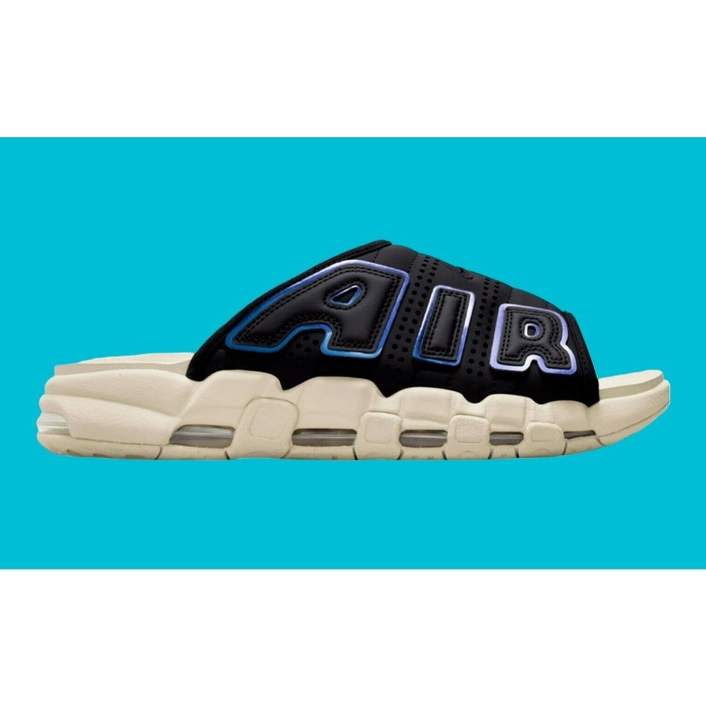 Nike Air More Uptempo Slide Sandals FB7799-001 Black Sanddrift Men's Size 9